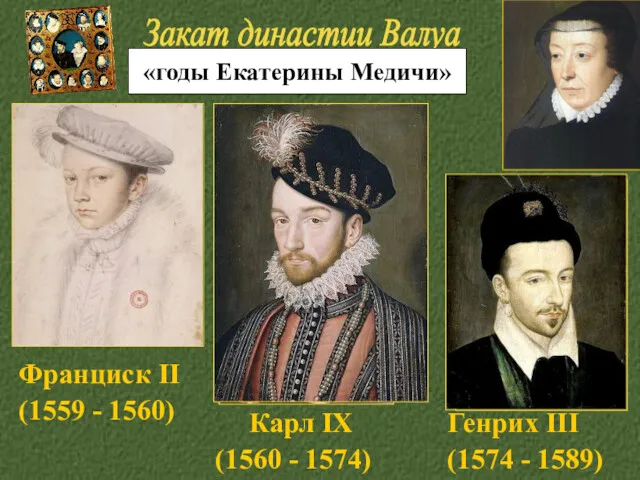 Франциск II (1559 - 1560) 1328 - 1589 Карл IХ