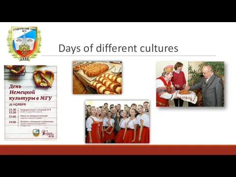 Days of different cultures