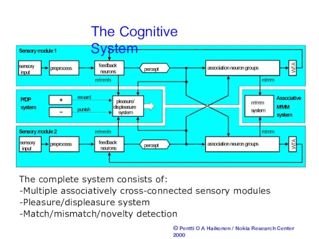 The Cognitive System The complete system consists of: -Multiple associatively