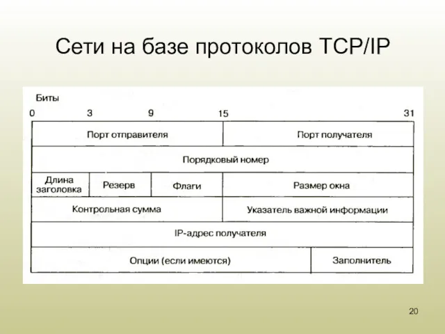 Сети на базе протоколов TCP/IP