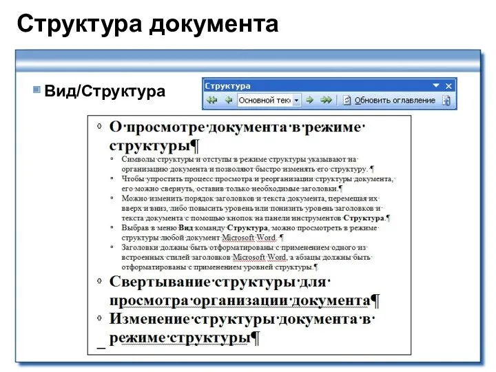 Структура документа Вид/Структура