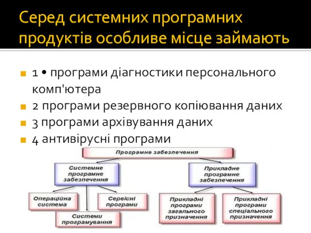 Серед системних програмних продуктів особливе місце займають 1 • програми