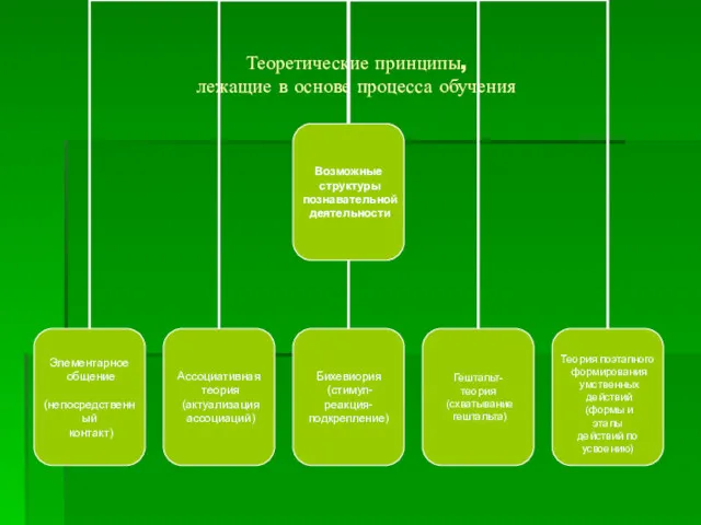 Теоретические принципы, лежащие в основе процесса обучения