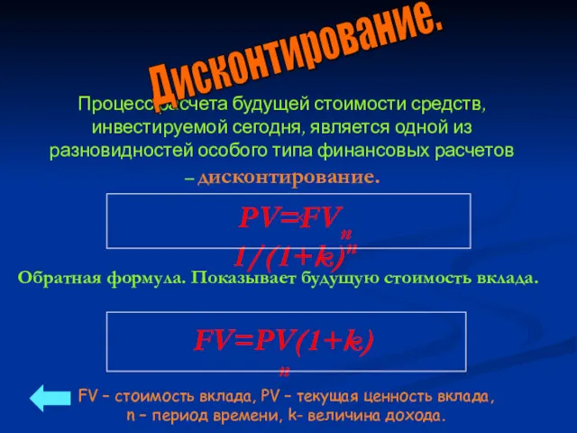 Процесс расчета будущей стоимости средств, инвестируемой сегодня, является одной из