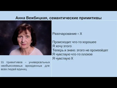 Анна Вежбицкая, семантические примитивы