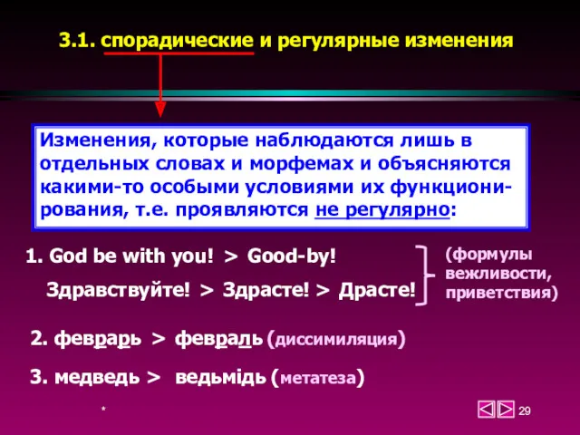 * 3.1. спорадические и регулярные изменения Изменения, которые наблюдаются лишь