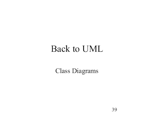Back to UML Class Diagrams