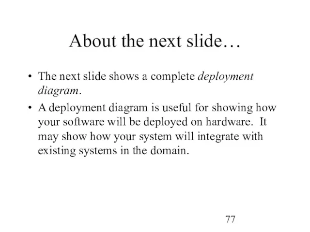 About the next slide… The next slide shows a complete