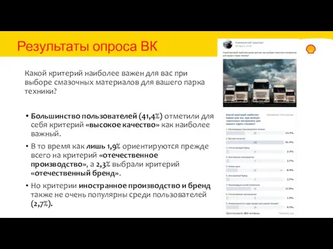 Результаты опроса ВК Какой критерий наиболее важен для вас при