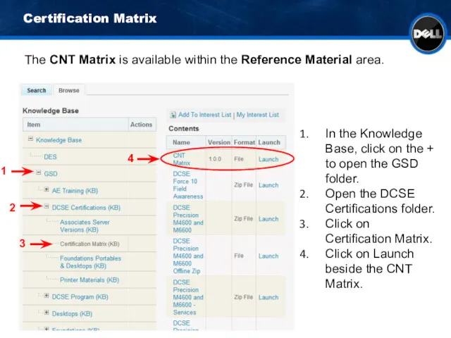 The CNT Matrix is available within the Reference Material area.