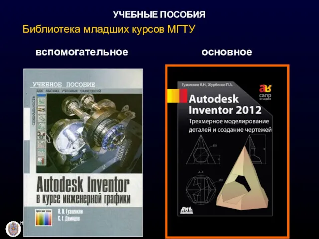 УЧЕБНЫЕ ПОСОБИЯ Библиотека младших курсов МГТУ вспомогательное основное