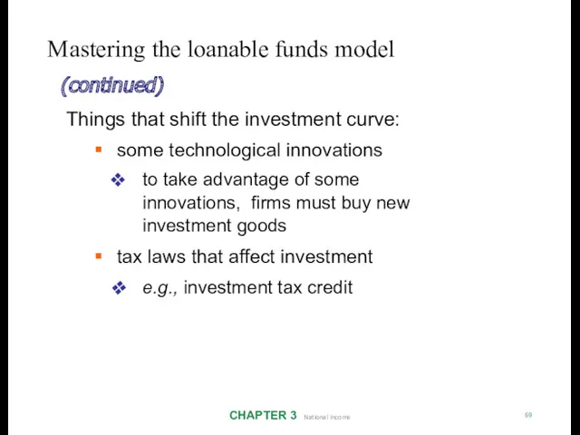 Mastering the loanable funds model CHAPTER 3 National Income 69