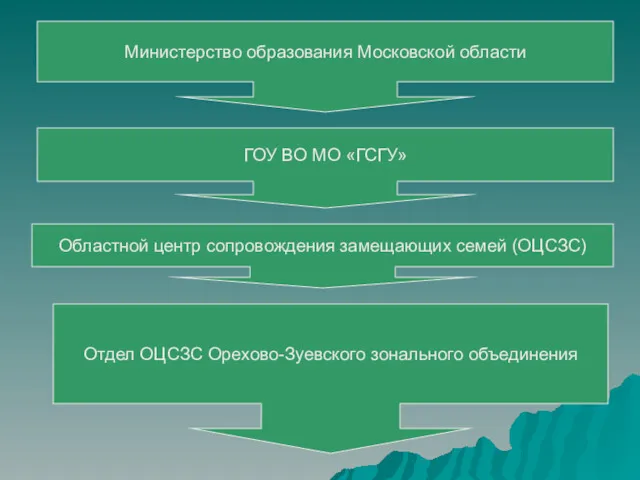 Министерство образования Московской области ГОУ ВО МО «ГСГУ» Областной центр сопровождения замещающих семей