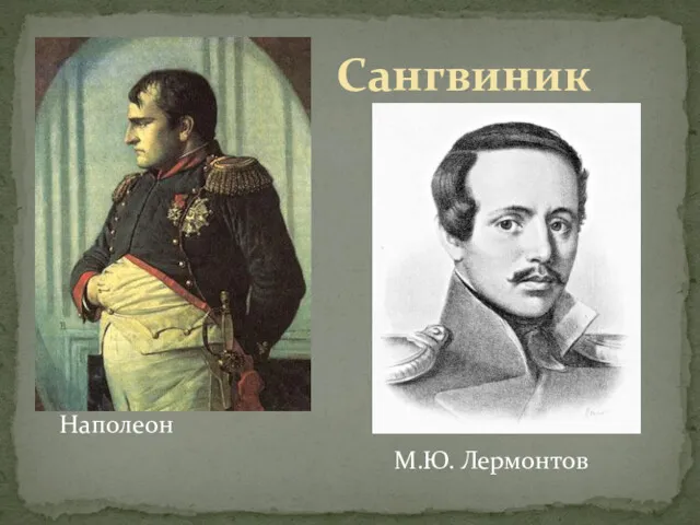 Сангвиник Наполеон М.Ю. Лермонтов