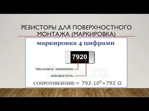 РЕЗИСТОРЫ ДЛЯ ПОВЕРХНОСТНОГО МОНТАЖА (МАРКИРОВКА)