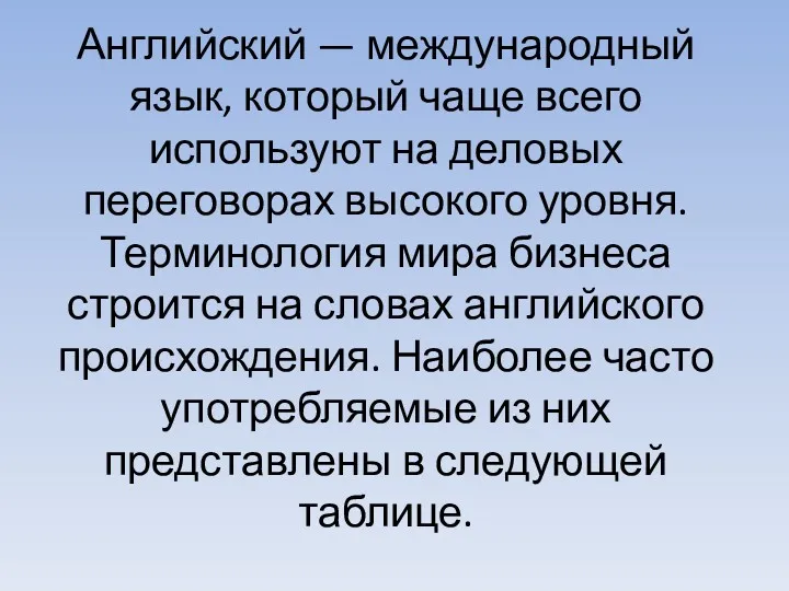 Английский — международный язык, который чаще всего используют на деловых