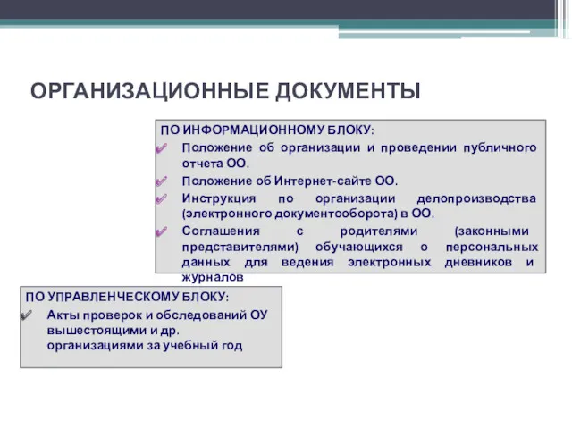 ОРГАНИЗАЦИОННЫЕ ДОКУМЕНТЫ ПО ИНФОРМАЦИОННОМУ БЛОКУ: Положение об организации и проведении