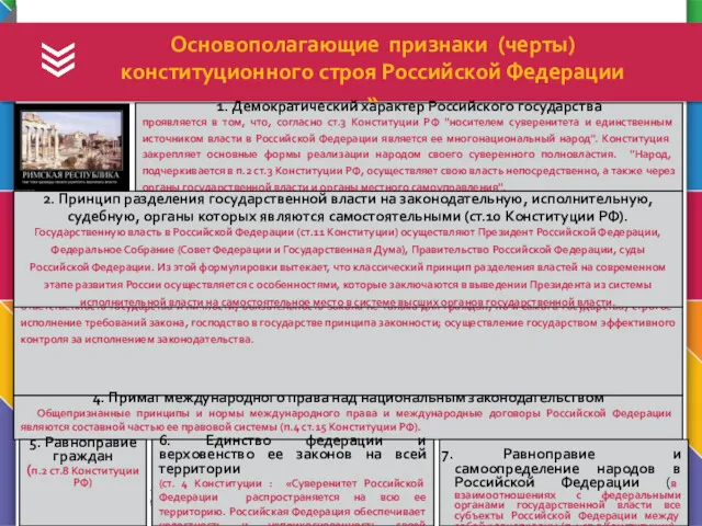 Основополагающие признаки (черты) конституционного строя Российской Федерации » 1. Демократический