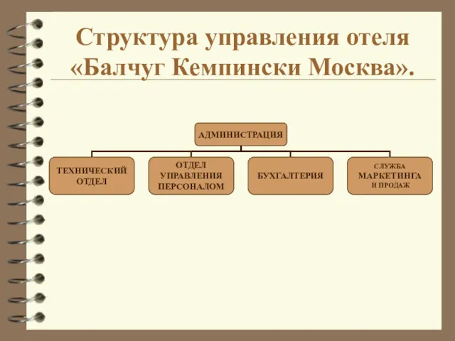 Структура управления отеля «Балчуг Кемпински Москва».