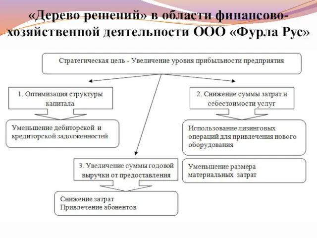 «Дерево решений» в области финансово-хозяйственной деятельности ООО «Фурла Рус»