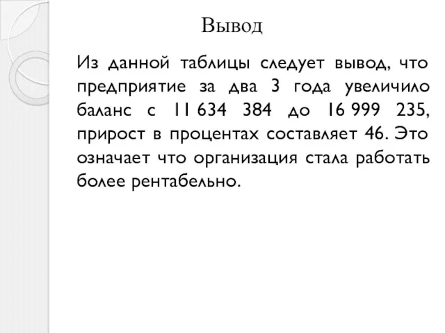 Из данной таблицы следует вывод, что предприятие за два 3