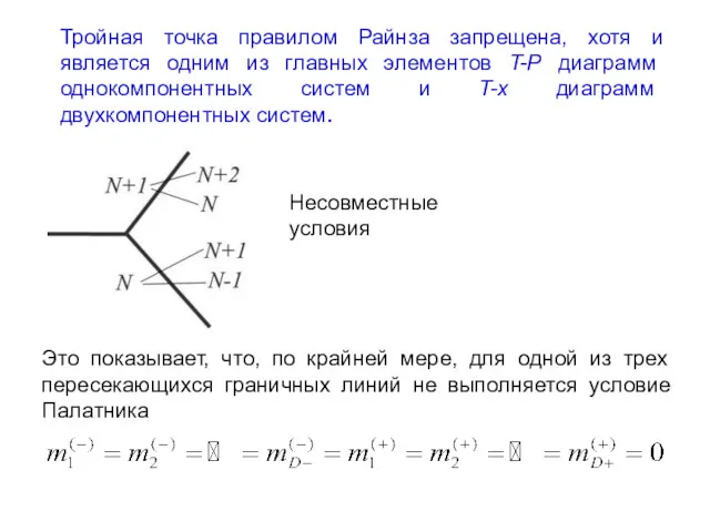 Тройная точка правилом Райнза запрещена, хотя и является одним из