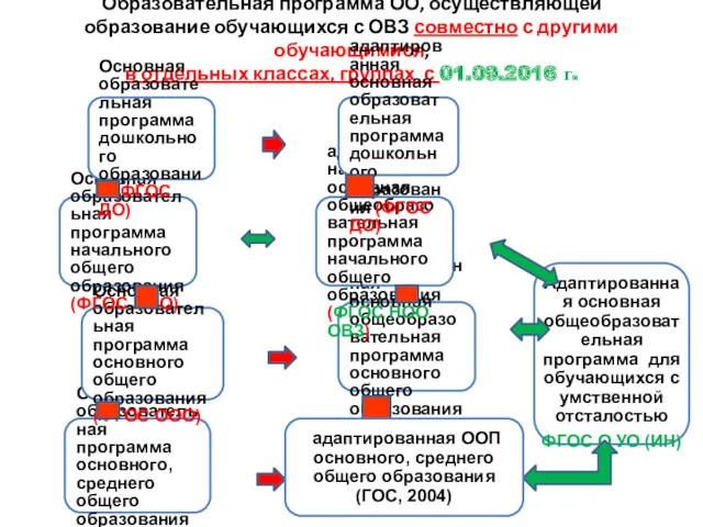 Образовательная программа ОО, осуществляющей образование обучающихся с ОВЗ совместно с