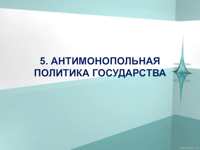 5. АНТИМОНОПОЛЬНАЯ ПОЛИТИКА ГОСУДАРСТВА