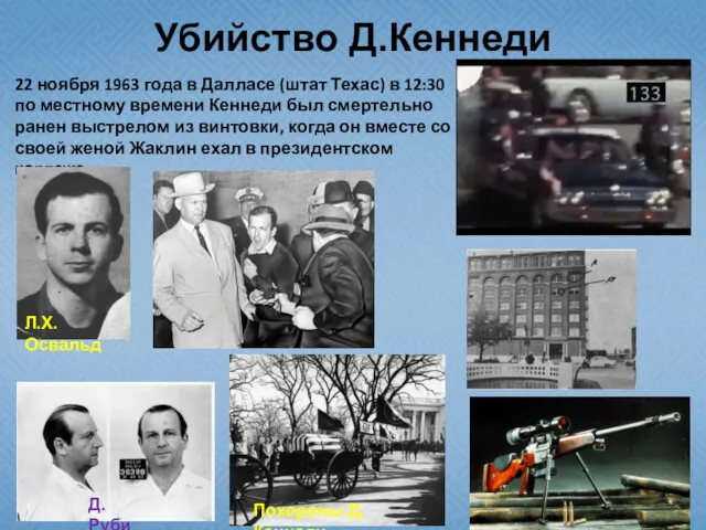 Убийство Д.Кеннеди 22 ноября 1963 года в Далласе (штат Техас) в 12:30 по