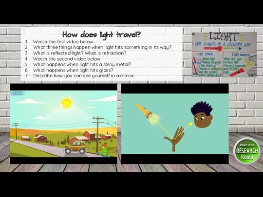 How does light travel? Watch the first video below. What