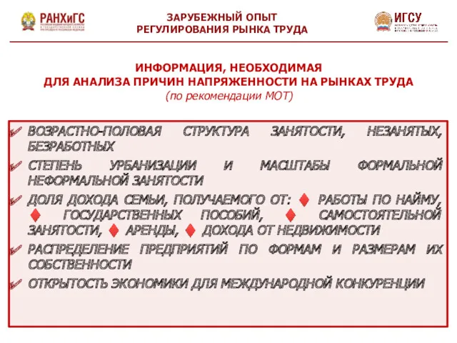 ВОЗРАСТНО-ПОЛОВАЯ СТРУКТУРА ЗАНЯТОСТИ, НЕЗАНЯТЫХ, БЕЗРАБОТНЫХ СТЕПЕНЬ УРБАНИЗАЦИИ И МАСШТАБЫ ФОРМАЛЬНОЙ