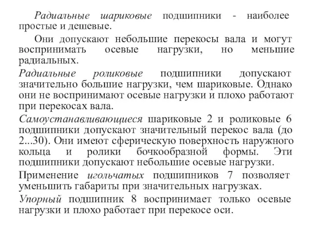 Радиальные шариковые подшипники - наиболее простые и дешевые. Они допускают