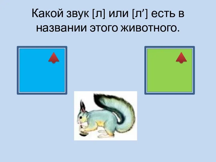 Какой звук [л] или [л’] есть в названии этого животного.