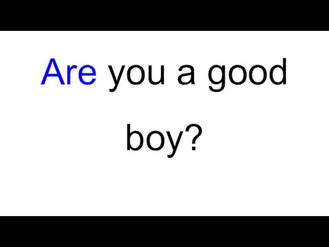 Are you a good boy?