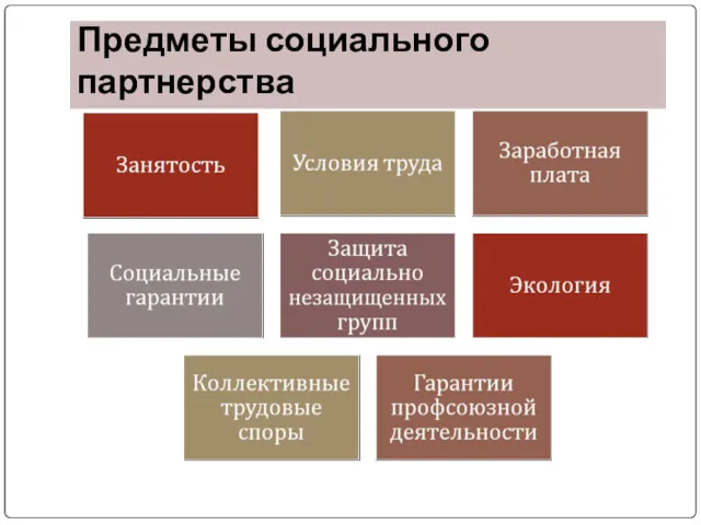 Предметы социального партнерства