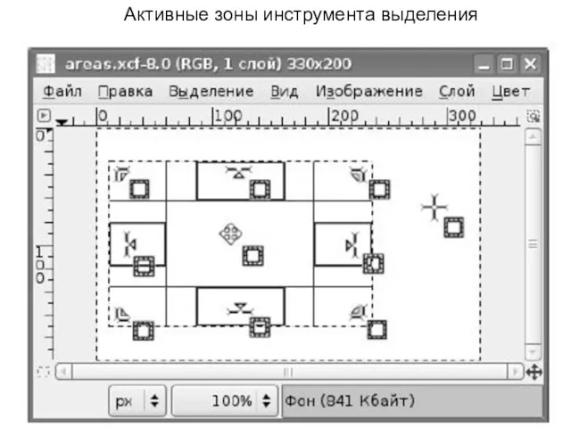 Активные зоны инструмента выделения