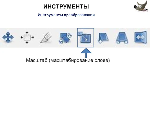 ИНСТРУМЕНТЫ Инструменты преобразования Масштаб (масштабирование слоев)