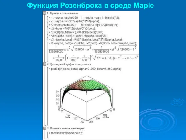 Функция Розенброка в среде Maple