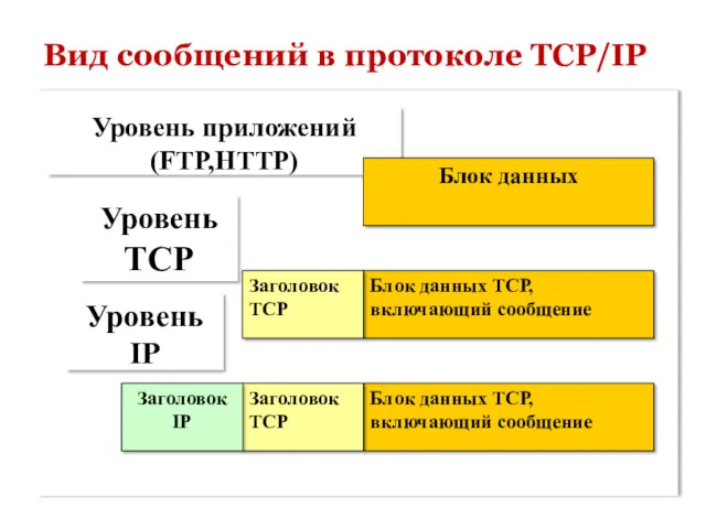Вид сообщений в протоколе TCP/IP