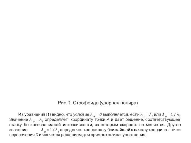 Рис. 2. Строфоида (ударная поляра) Из уравнения (1) видно, что