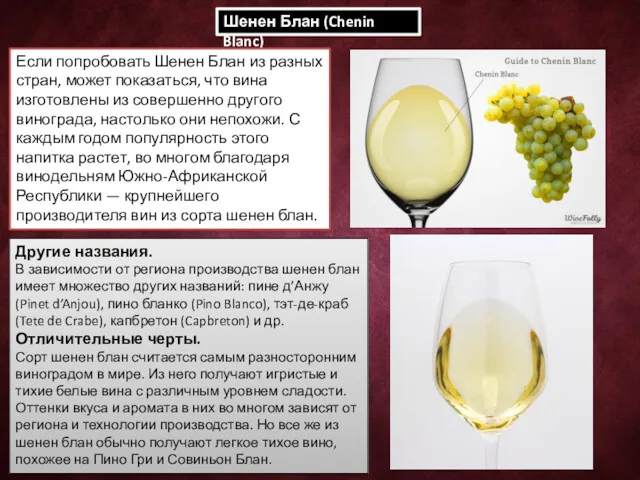 Шенен Блан (Chenin Blanc) Если попробовать Шенен Блан из разных