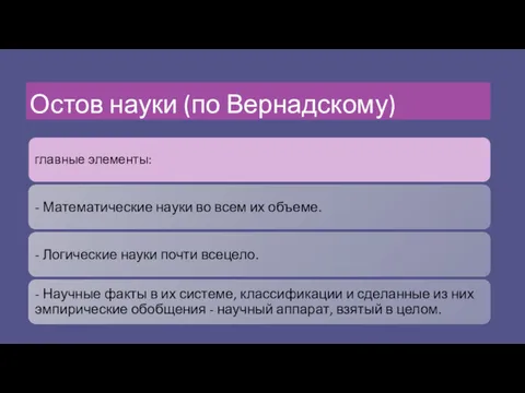 Остов науки (по Вернадскому)