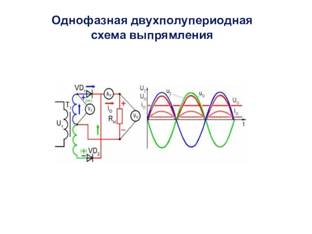 Однофазная двухполупериодная схема выпрямления