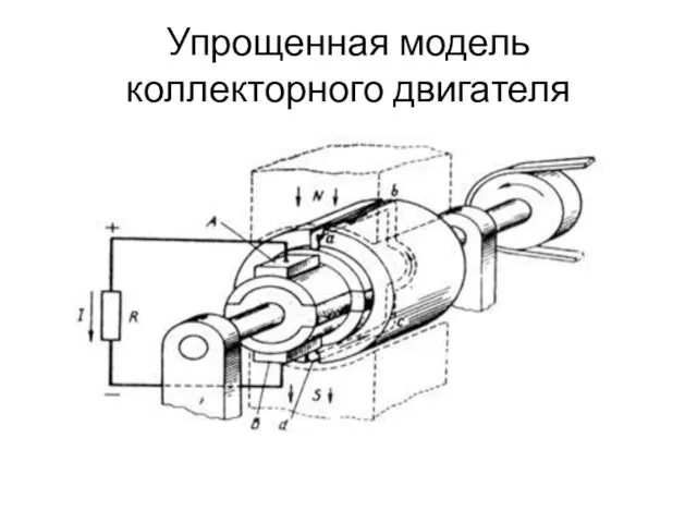 Упрощенная модель коллекторного двигателя