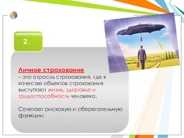 2. Личное страхование – это отрасль страхования, где в качестве