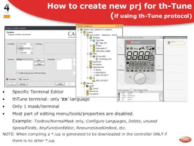 Specific Terminal Editor thTune terminal: only ‘EN’ language Only 1