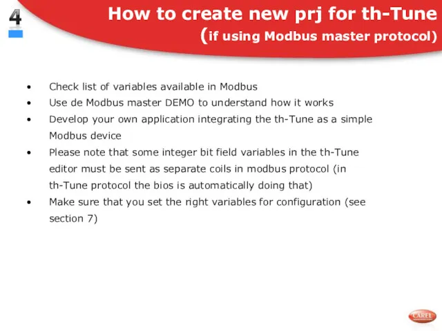 Check list of variables available in Modbus Use de Modbus