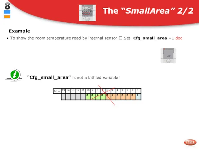 Example To show the room temperature read by internal sensor