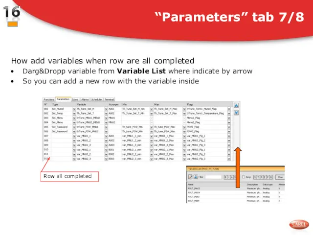 How add variables when row are all completed Darg&Dropp variable