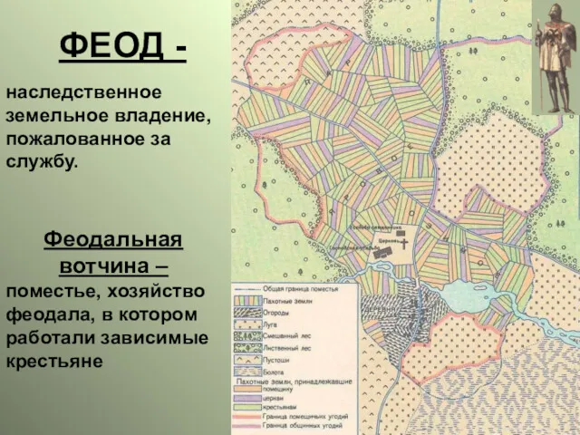 наследственное земельное владение, пожалованное за службу. ФЕОД - Феодальная вотчина